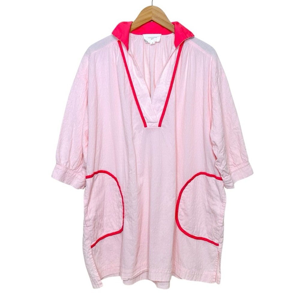 Pomander Place Lizzie Beach Vacation Cover-Up Size Medium Coastal Pink Salt